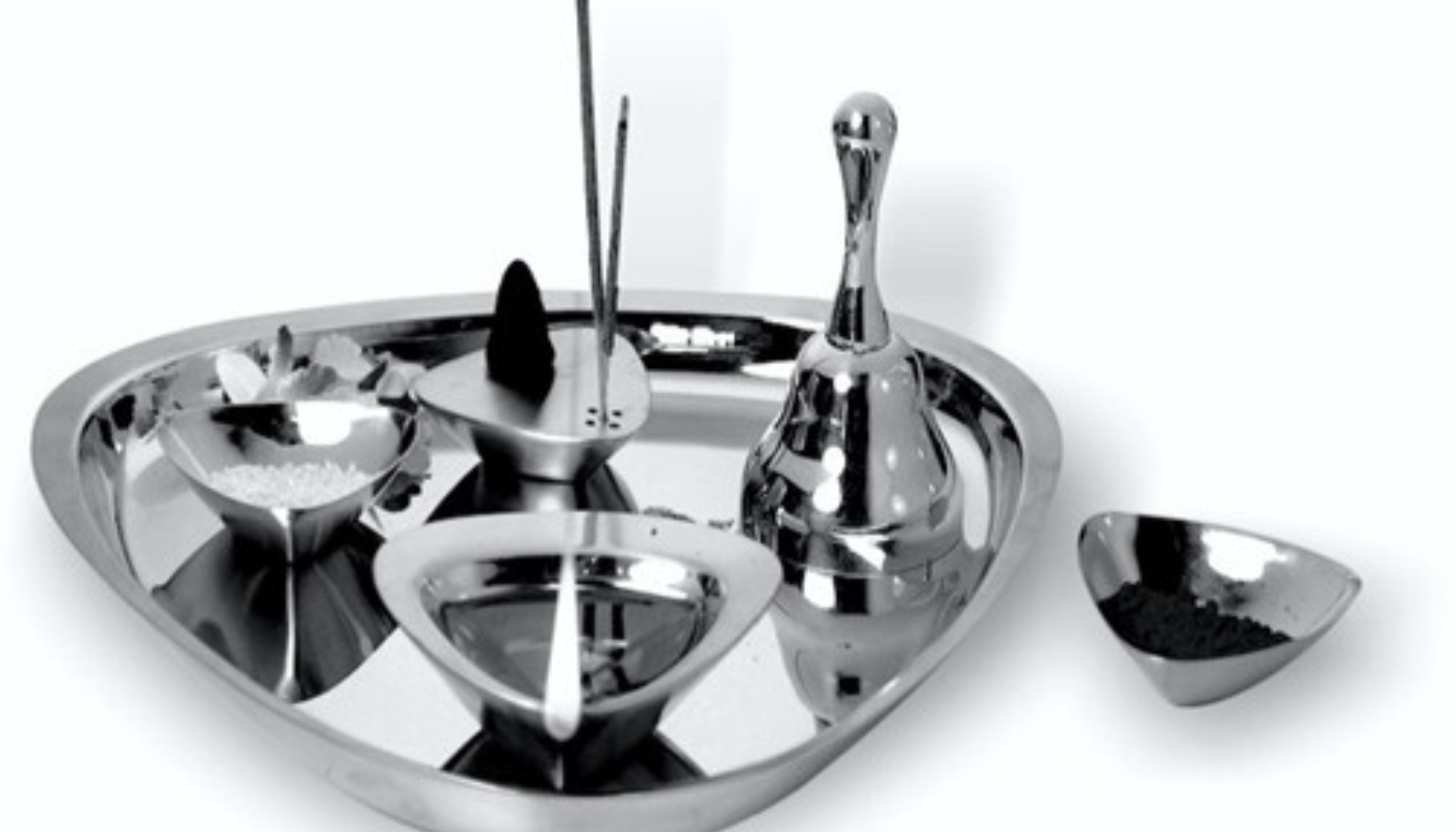 triangular pooja thali set